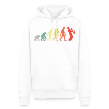 Saxophonist Evolution - Retro Saxophone Musician - Men’s Premium Organic Hoodie - white - Front - Nico (187cm)