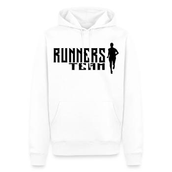 Runners Team - Men’s Premium Organic Hoodie - white - Front - Nico (187cm)