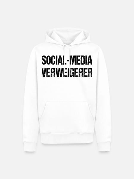 Social Media Verweigerer Offline - Männer Premium Bio Hoodie - Weiß