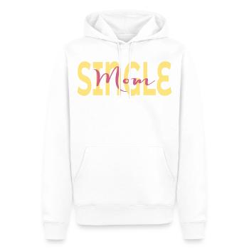 Single Mom - Men’s Premium Organic Hoodie - white - Front - Nico (187cm)