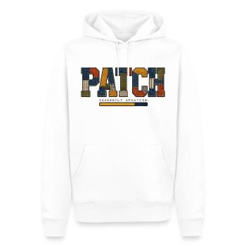 PATCH – Continuous Updating - Men’s Premium Organic Hoodie - white - Front - Nico (187cm)