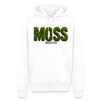 MOSS – Growing Inside Me | Botanical pun - Men’s Premium Organic Hoodie - white - Front - Nico (187cm)