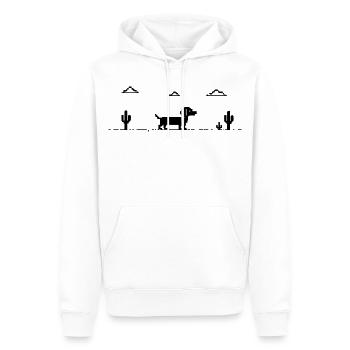 Teckel Teckel Pixel Art rétro - Sweat à capuche Premium bio Homme - blanc - Devant - Nico (187cm)