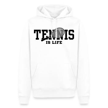 Le tennis, c’est la vie - Sweat à capuche Premium bio Homme - blanc - Devant - Nico (187cm)