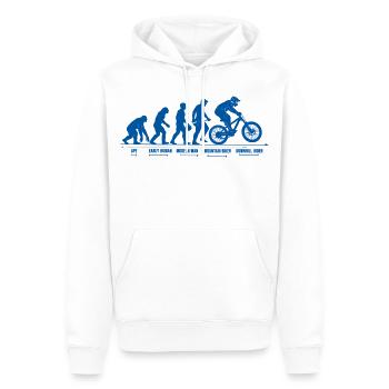 Mountain Bike Evolution Downhill MTB Gave - Herre Premium økologisk hoodie - hvid - Foran - Nico (187cm)