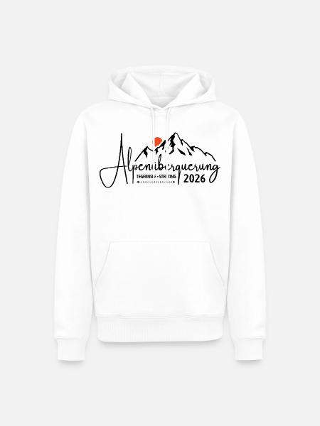 Alpenüberquerung 2026 Tegernsee Sterzing Wandern - Männer Premium Bio Hoodie - Weiß