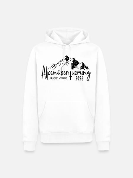 Alpenüberquerung 2026 München Venedig - Männer Premium Bio Hoodie - Weiß