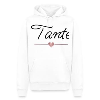 Meilleure tante au cœur – Cadeau familial - Sweat à capuche Premium bio Homme - blanc - Devant - Nico (187cm)