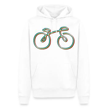 musique électronique dance, vélo - Sweat à capuche Premium bio Homme - blanc - Devant - Nico (187cm)