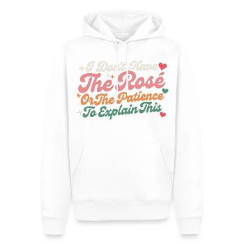 Je n’ai pas la patience d’expliquer ça - Sweat à capuche Premium bio Homme - blanc - Devant - Nico (187cm)