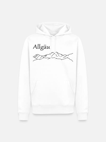 Allgäu Berge - Männer Premium Bio Hoodie - Weiß