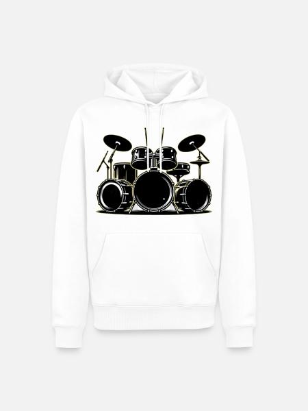 Schlagzeug, Trommeln, Trommeln - Männer Premium Bio Hoodie - Weiß