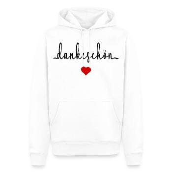 Danke Dankeschön Herz - Männer Premium Bio Hoodie - Weiß - Vorne - Nico (187cm)
