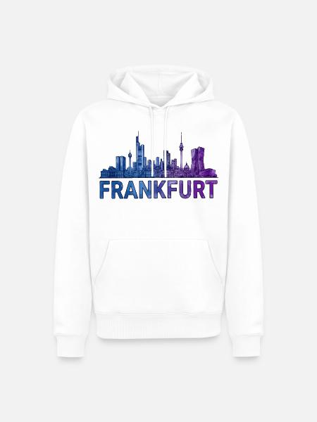 Frankfurt Stadt Skyline - Männer Premium Bio Hoodie - Weiß
