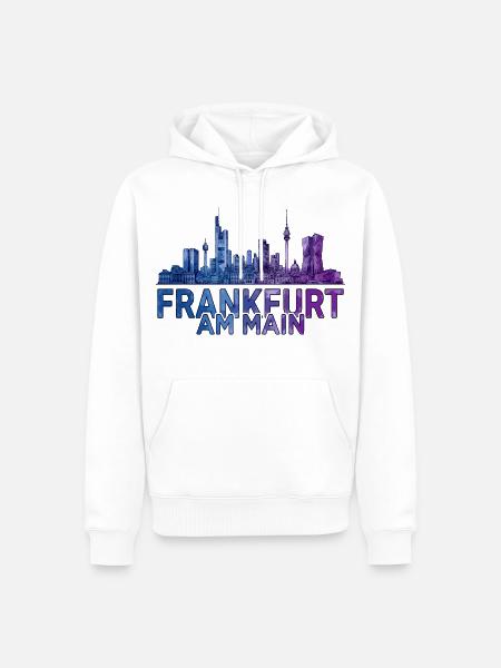Frankfurt am Main Skyline - Männer Premium Bio Hoodie - Weiß