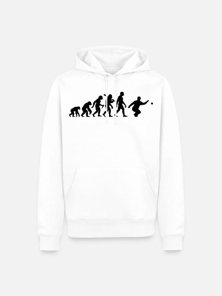 Boccia Und Petanque Evolution Wurf Spieler - Männer Premium Bio Hoodie - Weiß