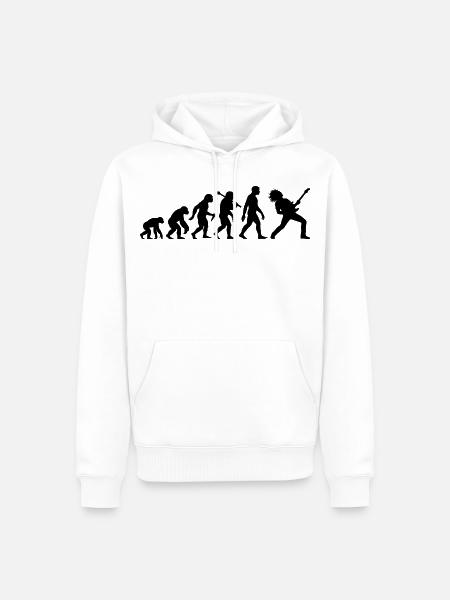 Gitarrist Evolution Für Rock und Metal Musiker - Männer Premium Bio Hoodie - Weiß