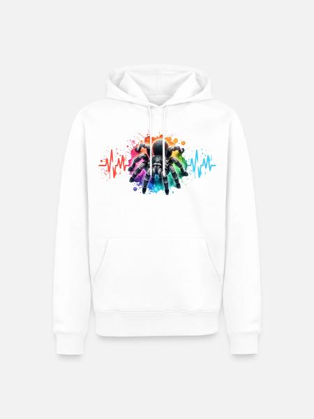 Schwarze Vogelspinne - Männer Premium Bio Hoodie - Weiß