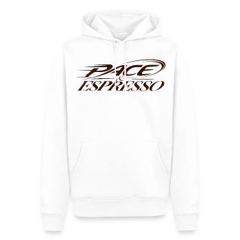 Pace Espresso - Männer Premium Bio Hoodie - Weiß - Vorne - Nico (187cm)