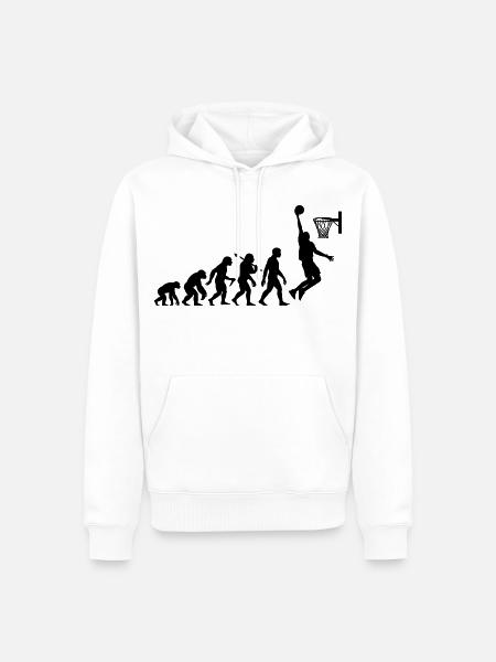 Basketball Evolution für Spieler und Trainer - Männer Premium Bio Hoodie - Weiß