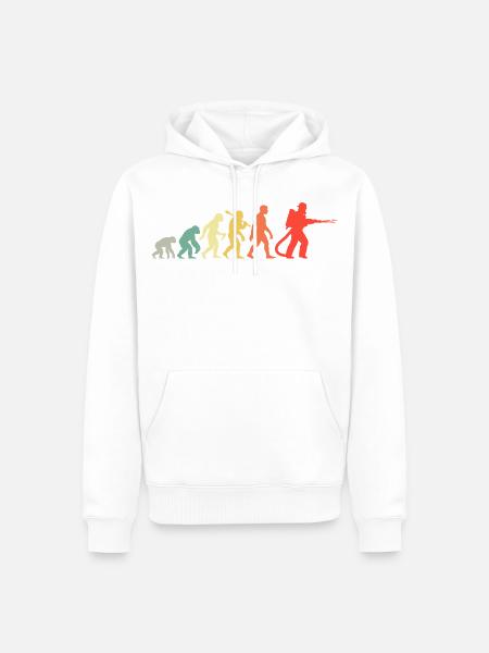 Feuerwehr Evolution Für Den Feuerwehrmann - Männer Premium Bio Hoodie - Weiß