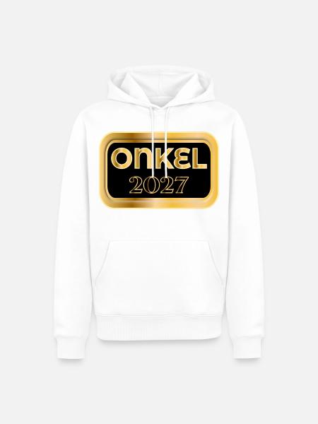 Baby 2027 Onkel - Männer Premium Bio Hoodie - Weiß