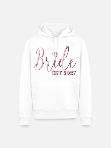 Hochzeitsbraut 2027 - Männer Premium Bio Hoodie - Weiß