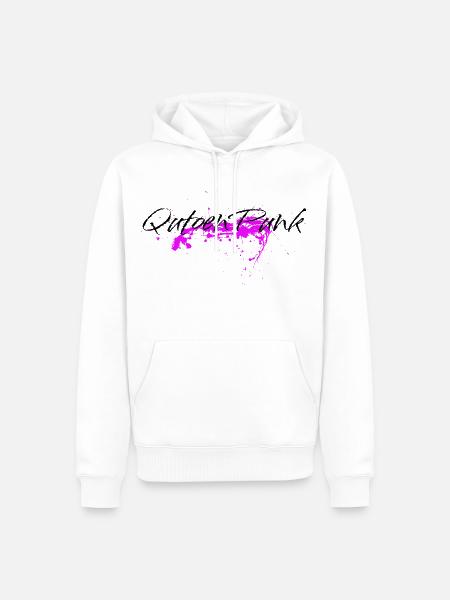 Pinker Farbklecks - Quoten Punk Statement - Männer Premium Bio Hoodie - Weiß