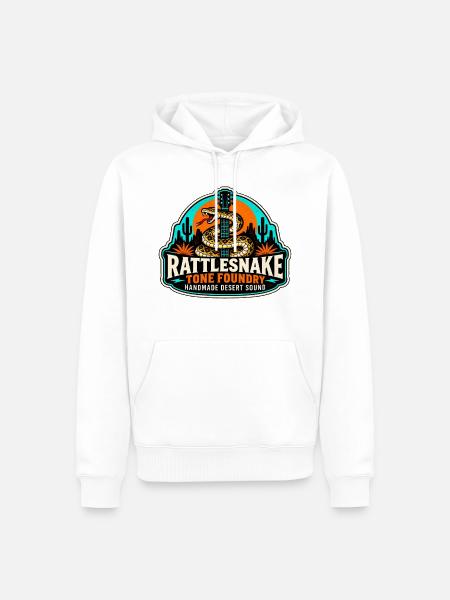 KLAPPERSCHLANGEN-RIFF FUNKTIONIERT | Handgemachter Wüstensound - Männer Premium Bio Hoodie - Weiß