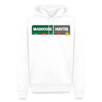 MadhouseHunter - Männer Premium Bio Hoodie - Weiß - Vorne - Nico (187cm)