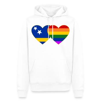 Curacao Regenbogen Flagge Herz - Männer Premium Bio Hoodie - Weiß - Vorne - Nico (187cm)
