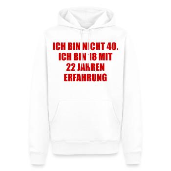 Jung mit Erfahrung - Männer Premium Bio Hoodie - Weiß - Vorne - Nico (187cm)