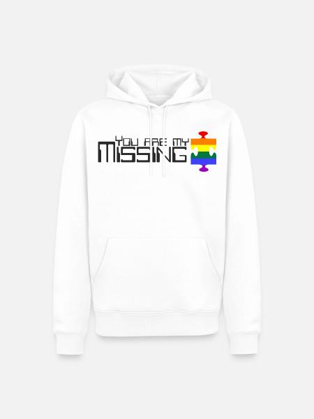 Du bist mein fehlendes Puzzleteil [Regenbogen] - Männer Premium Bio Hoodie - Weiß