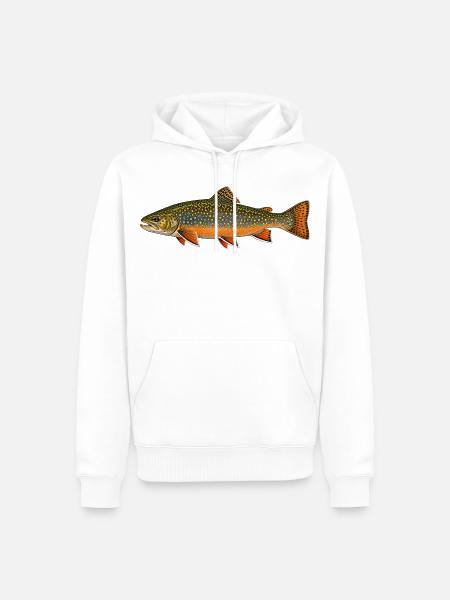 Bachforelle in Herbstfarben - Männer Premium Bio Hoodie - Weiß