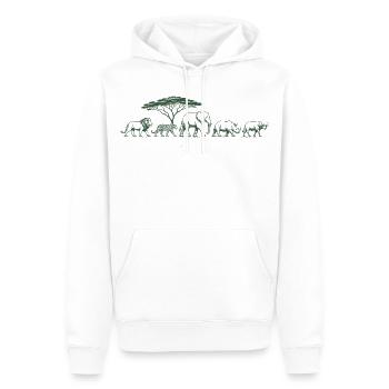 Big Five Safari Wildlife African Safari Animals - Männer Premium Bio Hoodie - Weiß - Vorne - Nico (187cm)