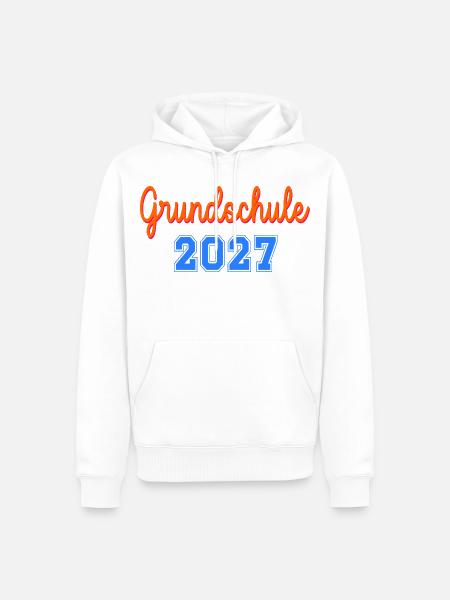 Einschulung Grundschule 2027 - Männer Premium Bio Hoodie - Weiß