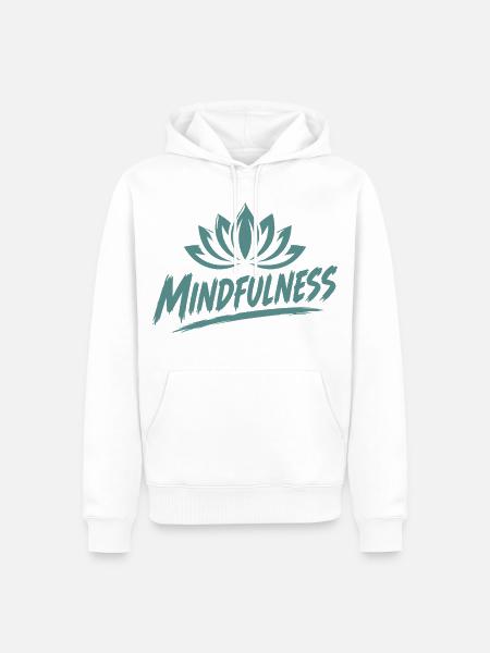 Mindfulness Achtsamkeit Lotusblumen Meditation - Männer Premium Bio Hoodie - Weiß