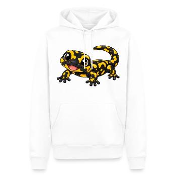 Salamander Kawaii Style – Süßes Amphibienmotiv - Männer Premium Bio Hoodie - Weiß - Vorne - Nico (187cm)
