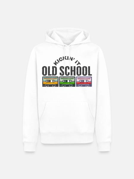 Ich mache es old school - Männer Premium Bio Hoodie - Weiß