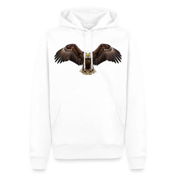 Schwebende Flügel des Weißkopfseeadlers - Männer Premium Bio Hoodie - Weiß - Vorne - Nico (187cm)
