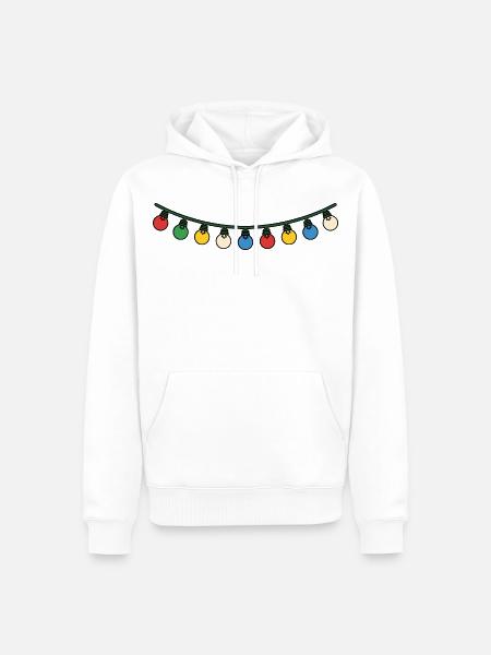 Festliche Weihnachtslichter im Weihnachtsglanz - Männer Premium Bio Hoodie - Weiß