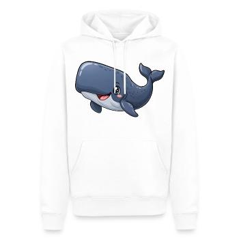 Pottwal Kawaii Style – Süßer Meeresriese - Männer Premium Bio Hoodie - Weiß - Vorne - Nico (187cm)