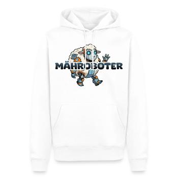 Mähroboter Cartoon Schaf - Männer Premium Bio Hoodie - Weiß - Vorne - Nico (187cm)