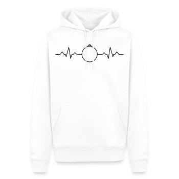 Weihnachtskugel mit EKG Herzschlag - Männer Premium Bio Hoodie - Weiß - Vorne - Nico (187cm)