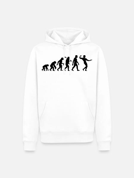 Bodybuilding Evolution Bodybuilder Muskelsport - Männer Premium Bio Hoodie - Weiß
