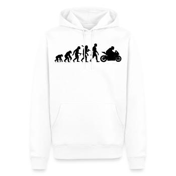 Motorrad Evolution Biker lustiger Motorradfahrer - Männer Premium Bio Hoodie - Weiß - Vorne - Nico (187cm)