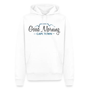 Good Morning Cape Town – Original - Männer Premium Bio Hoodie - Weiß - Vorne - Nico (187cm)