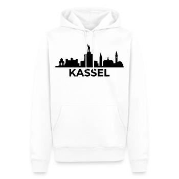 Kassel Wahrzeichen Silhouette skyline - Männer Premium Bio Hoodie - Weiß - Vorne - Nico (187cm)