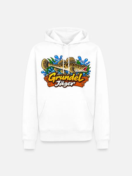 Grundeljäger Goby Hunter - Männer Premium Bio Hoodie - Weiß