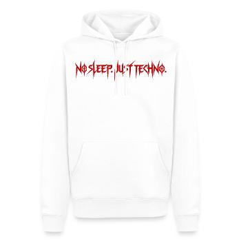Techno Rave – No Sleep Just Techno - Männer Premium Bio Hoodie - Weiß - Vorne - Nico (187cm)